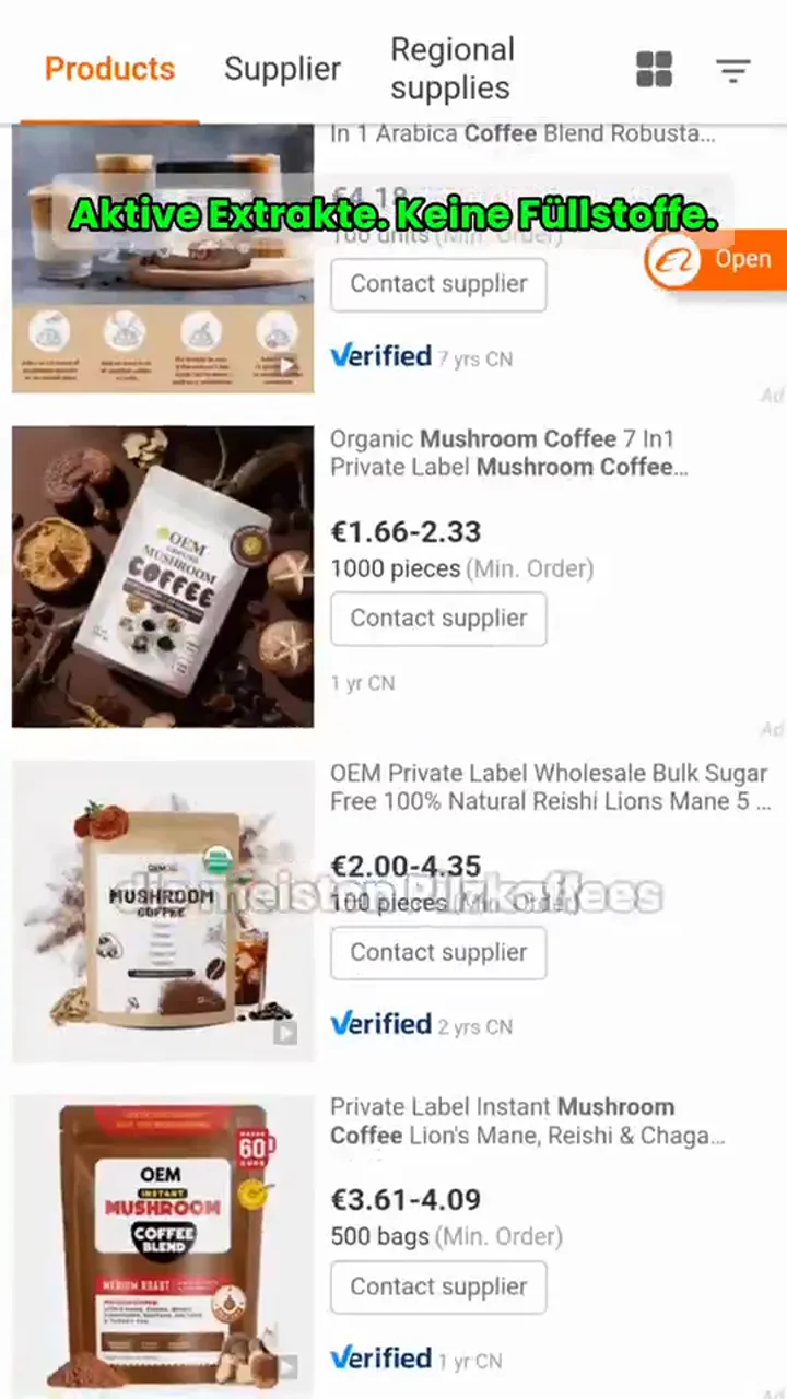 Mushroom coffee · Video ad, DE